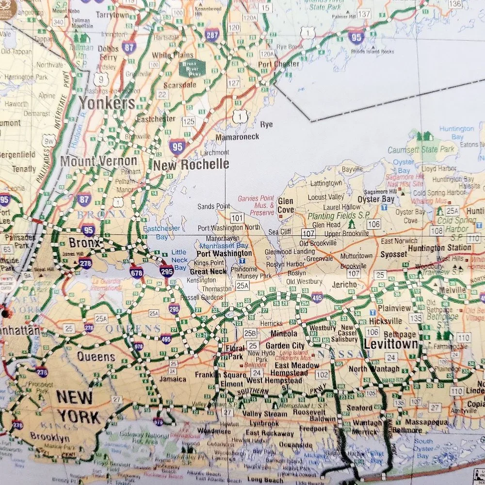 I Love New York State Complete Full Road Map Highways, Routes, Roads 26"x36'' - Picture 7 of 8